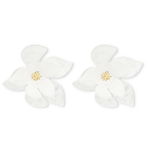 Orecchini resina alla moda fiore bianco-oro