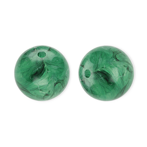 Perline in acrilico 12 mm tonda verde scuro-marmo