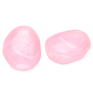 Perline in acrilico a forma di uovo rosa-marmo