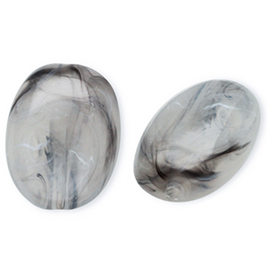 Perline in acrilico ovale grigio-marmo
