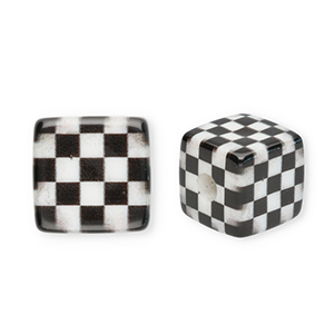 Perline in acrilico quadrato con cubi nero-bianco