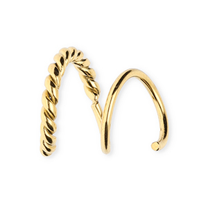 BY31&reg; Orecchini in acciaio inossidabile a spirale effetto doppio twist oro