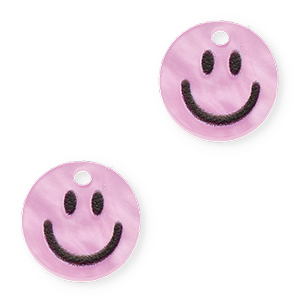 Ciondoli Plexx smiley rosa lilla lucido
