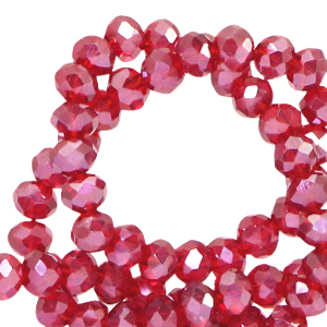 Perline sfaccettate 8x6mm rondella torta all'uvetta rossa-effeto ambra