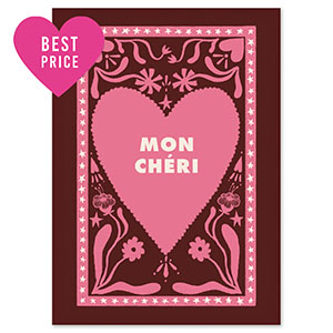 BY31&reg; Espositori bigiotteria in cartoncino "Mon ch&eacute;ri" marrone scuro-rosa scuro-beige