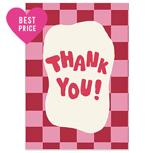 BY31&reg; Espositori bigiotteria in cartoncino "Thank you" rosa scuro-rosso ruggine-biancastro
