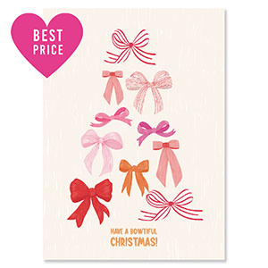 BY31&reg; Espositori bigiotteria in cartoncino "Have a bowtiful Christmas!" beige chiaro-rosa-rosso-arancione caldo