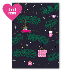 Espositori bigiotteria in cartoncino Natale blu scuro-rosa