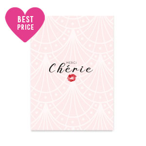Espositori bigiotteria in cartoncino "Merci Ch&eacute;rie" rosa chiaro