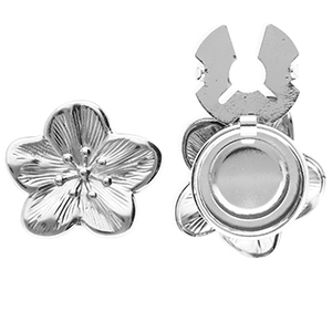 Copri bottoni in acciaio inossidabile fiore argento