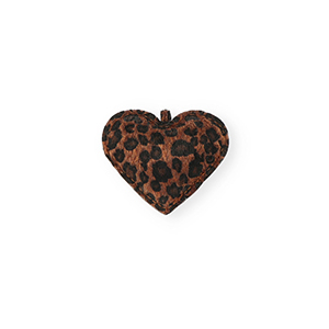 Ciondoli accattivanti a cuore con stampa leopardo marrone scuro-nero