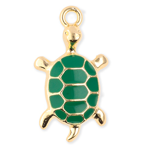 Ciondoli di metallo tartaruga oro-verde