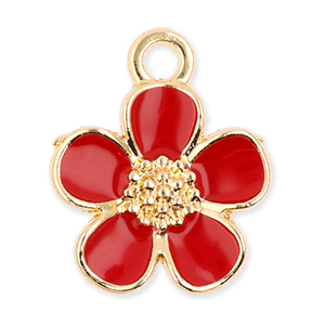 Ciondoli di metallo fiore oro-rosso