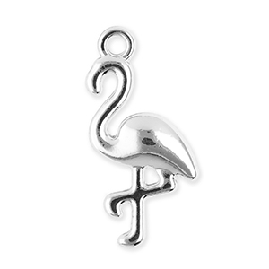 Ciondoli di metallo flamingo argento