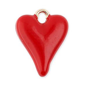 Ciondoli di metallo cuore oro-rosso