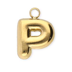 Ciondoli in acciaio inossidabile lettera P oro