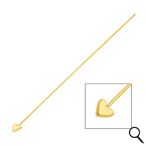 BY31&reg; Componenti in acciaio inossidabile chiodini a testa cuore 70mm oro