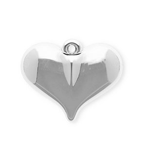 Ciondoli in acrilico cuore argento