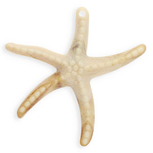 Ciondoli in acrilico stella marina beige-marrone
