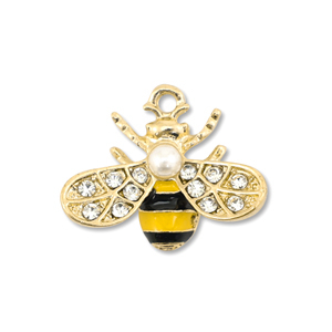 Ciondoli di metallo smalto ape oro-giallo-nero