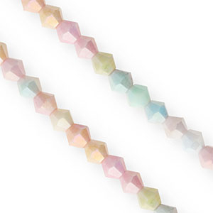 Perline sfaccettate bicone 6mm pastello multicolore-rivestimento AB