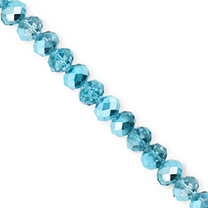 Perline sfaccettate 6x5mm rondella blu ottanio-effetto perlato