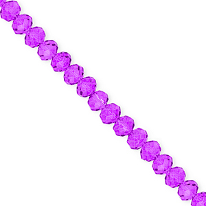 Perline sfaccettate 6x5mm rondella viola uva
