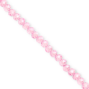 Perline sfaccettate 4x3mm rondella rosa chiaro