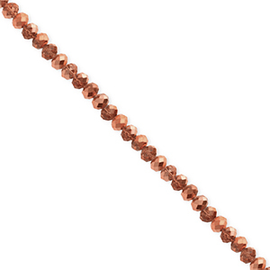 Perline sfaccettate 3x2mm rondella oro rosa-effetto perlato
