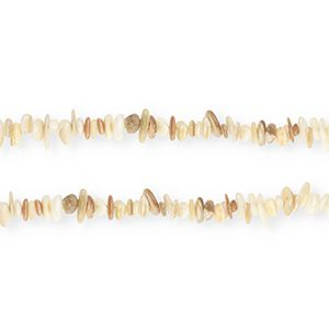 Perline di conchiglia chips bianco naturale-marrone beige