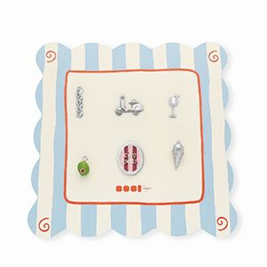 BY31&reg; Ciondoli in ottone Eco-brass confezione risparmio (6 pz.) argento-verde oliva-rosa chiaro-rosso
