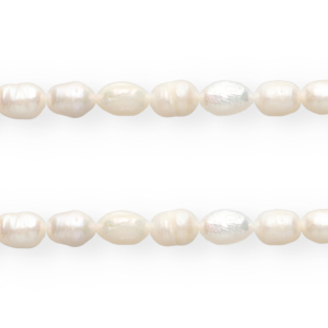 TQ Perle di acqua dolce chicco di riso 7x5mm bianco naturale