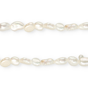 TQ Perle di acqua dolce pepita ovale 6x5mm bianco naturale