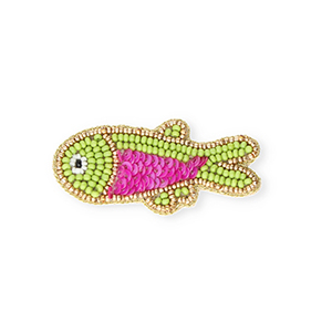 Spille pesce oro-magenta-verde lime scuro