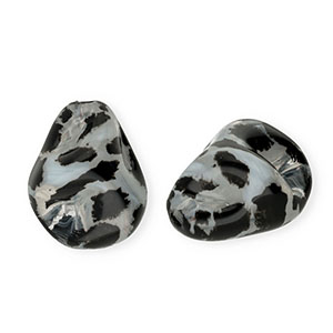 Perline in acrilico goccia con stampa leopardo trasparente-nero