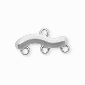 BY31&reg; Componenti in acciaio inossidabile distanziatore ondulato con 4 anellini argento