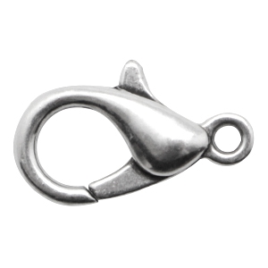 Chiusura moschettone di metallo DQ 23mm argento antico (privo di nichel)