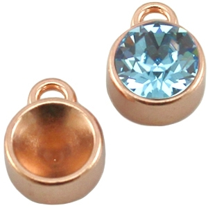 Castoni di metallo DQ per chaton SS39 con 1 anellino oro rosa