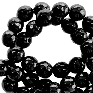 Perline in pietra naturale 4mm sfaccettata nero
