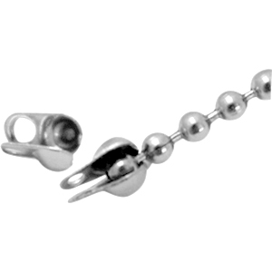 Terminale per catena a palline in acciaio inossidabile 2 mm argento (acciaio inossidabile)