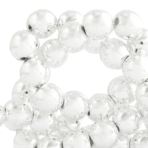 Perline di ematite metallizzate 4 mm tonde argento
