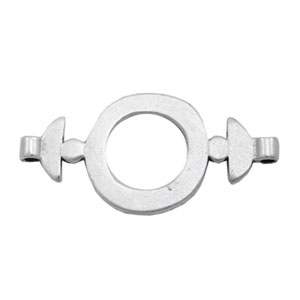 Ciondoli di metallo TQ distanziatore a forma di anello 30 mm argento antico