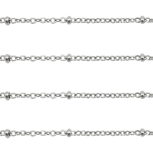 Componenti in acciaio inossidabile catena a rol&ograve; 1,4 mm argento