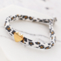 Crea simpatici elastici per capelli e braccialetti con nastro elastico cucito con stampa leopardo
