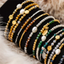 Puoi usare queste perline sfaccettate rotonde per una bella collezione di bracciali