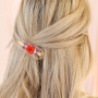 Bracciali con fiori secchi e fermagli per capelli abbinati