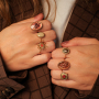 Tempo d'ispirazione con anelli in acciaio inossidabile con smalto