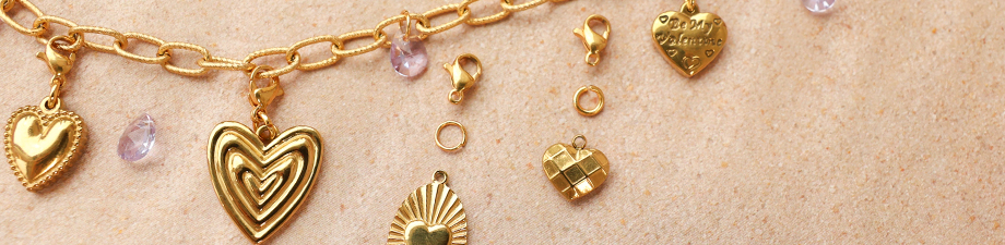 Collezione di ciondoli a cuore in acciaio inossidabile